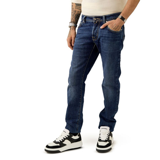 Jacob Cohen Blaue Baumwoll-Skinny-Jeans