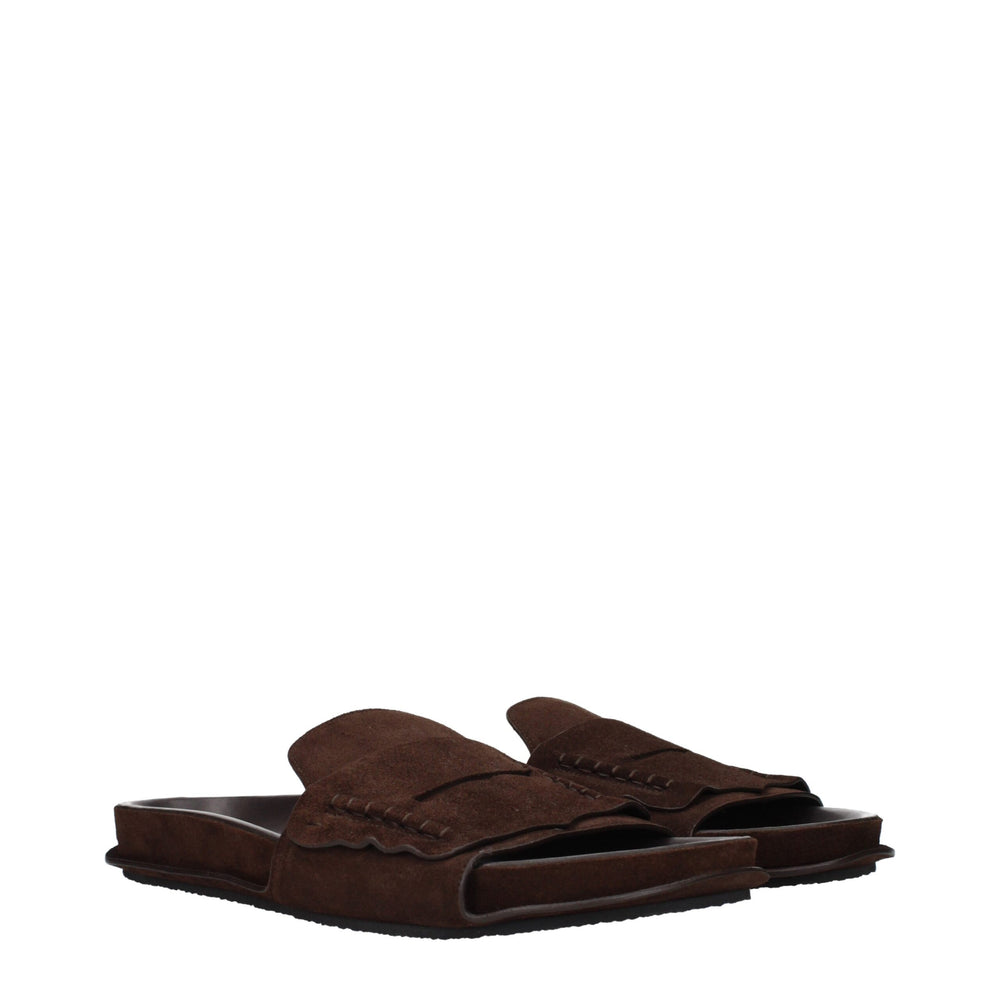 Jacquemus Braune Lederpantoffeln Sandalen
