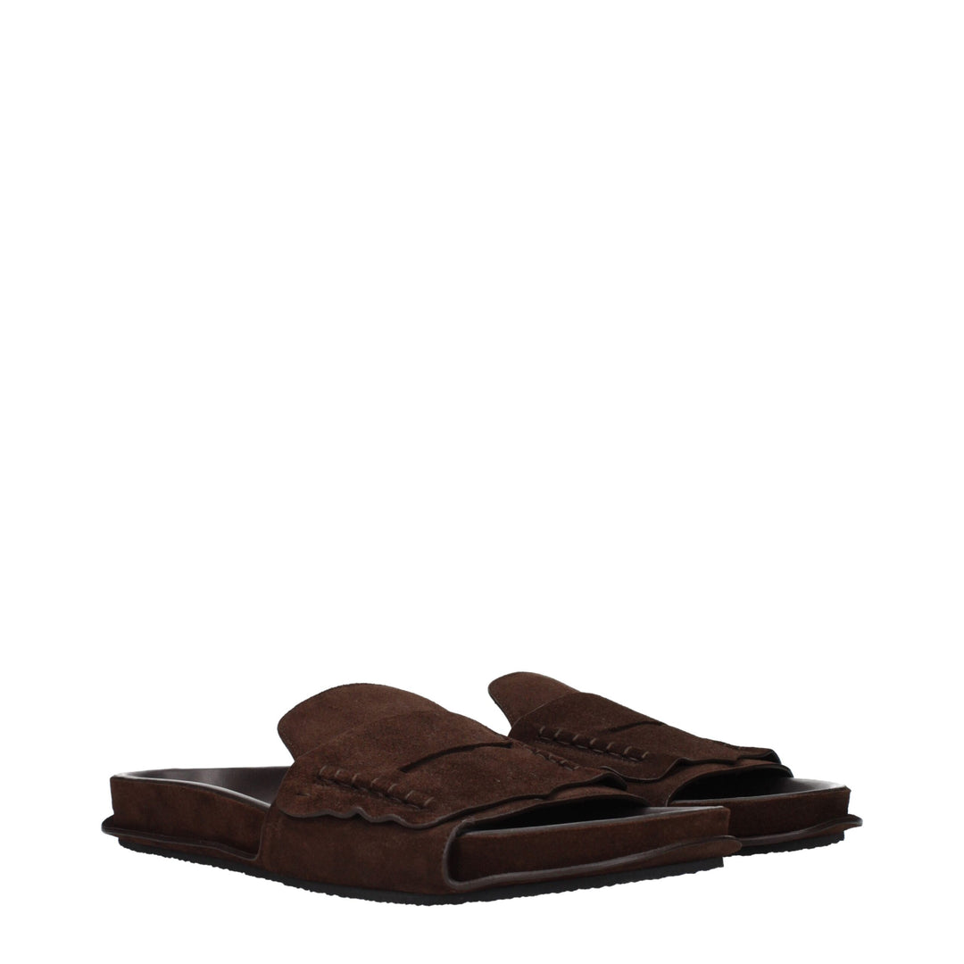 Jacquemus Braune Lederpantoffeln Sandalen