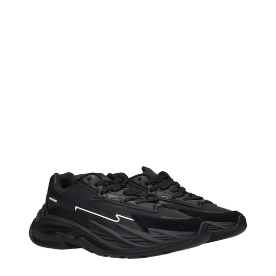 Balmain Schwarzes Leder Sportliche Turnschuhe