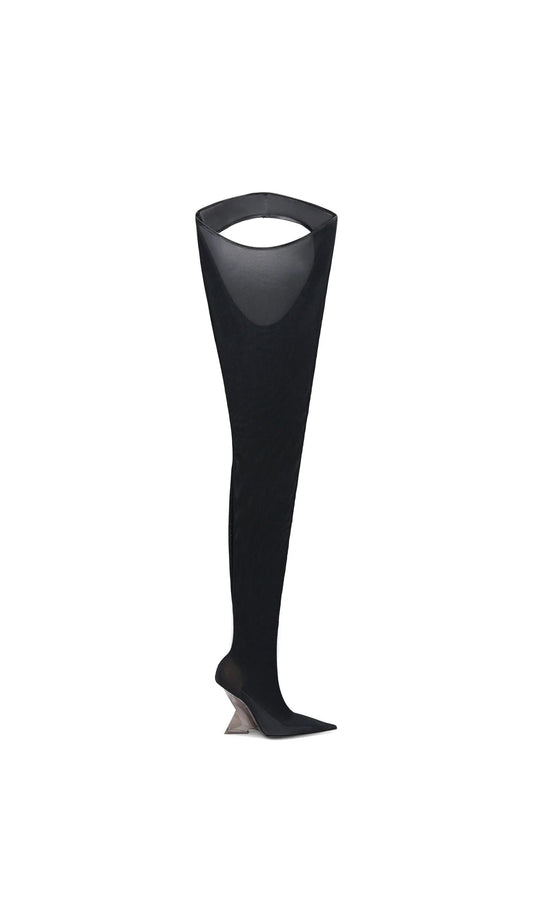 The Attico Schwarzer Stoff Over The Knee