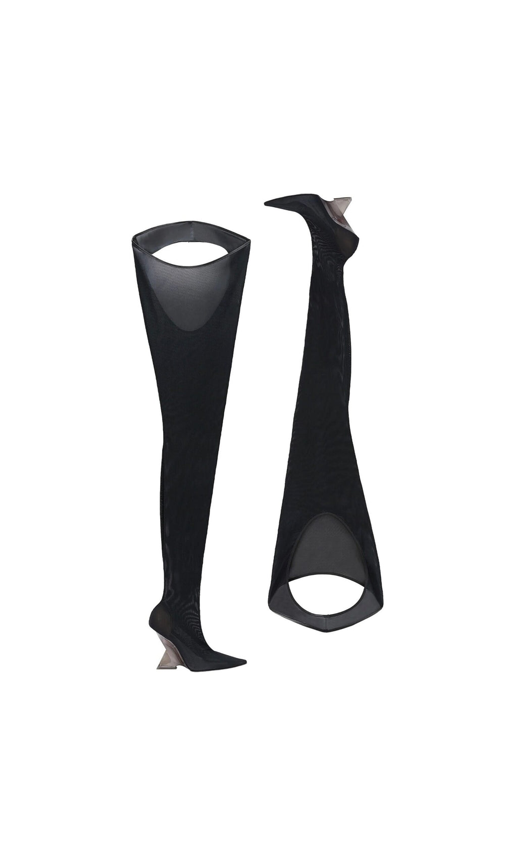 The Attico Schwarzer Stoff Over The Knee