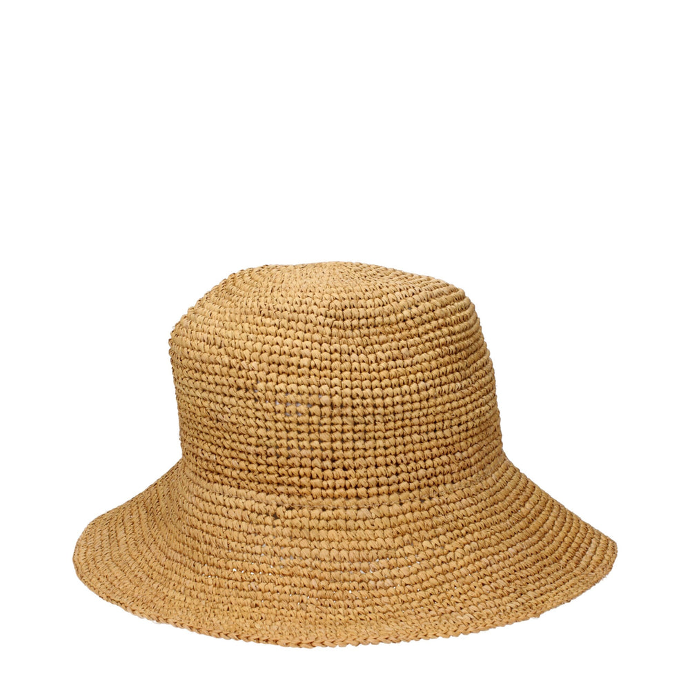 Max Mara Beige Raffia Eimer Hüte