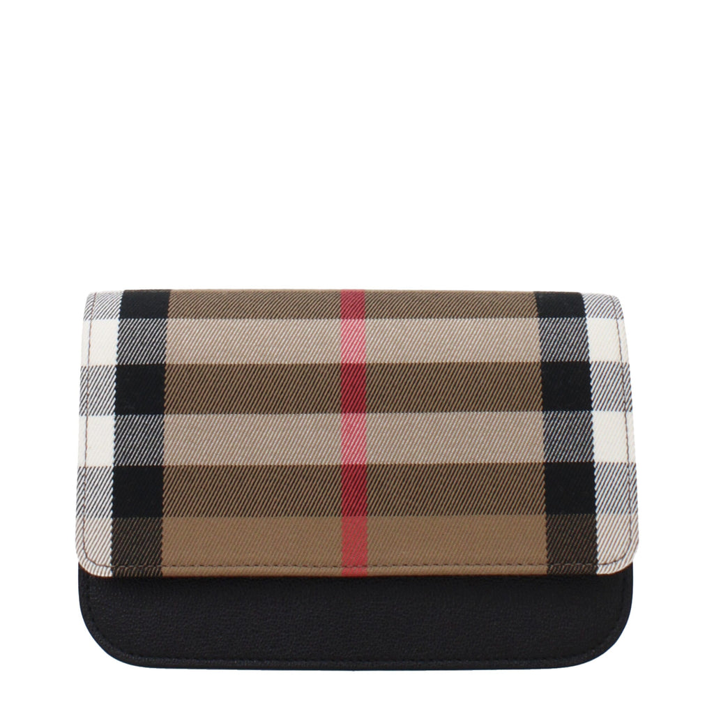 Burberry Beigefarbene Stoff-Clutch