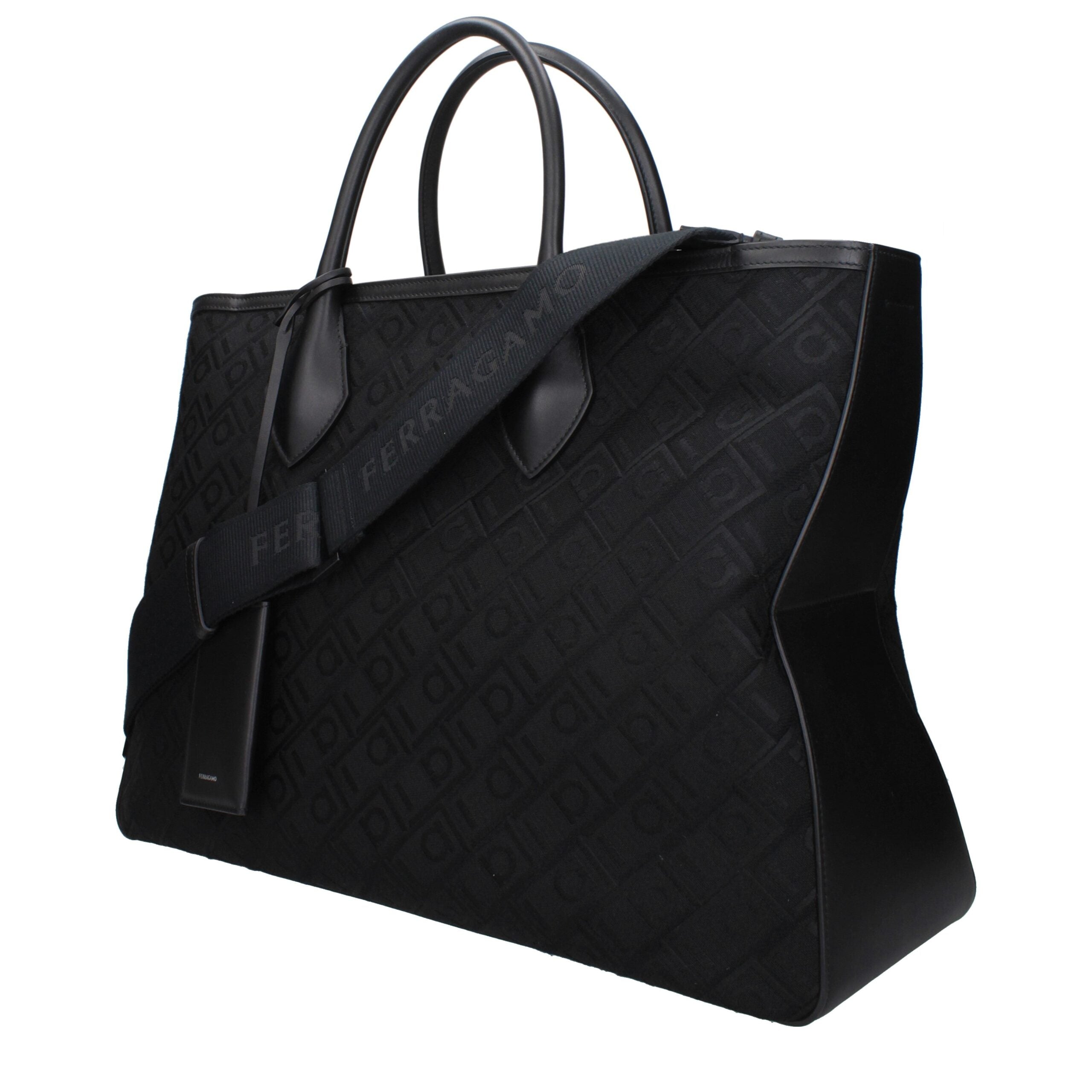 Salvatore Ferragamo Schwarze Stoffhandtasche