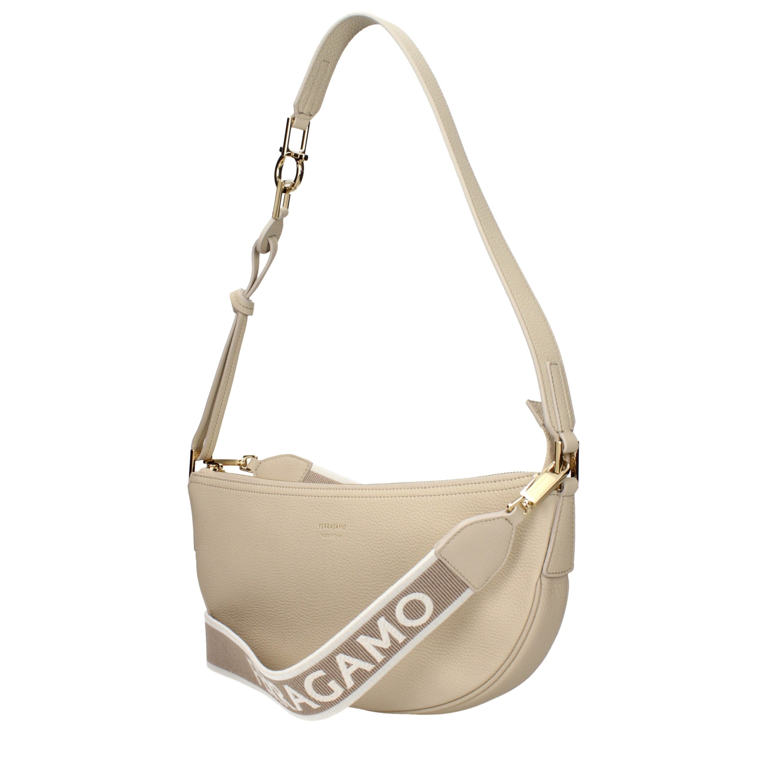 Salvatore Ferragamo Graue Leder-Umhängetasche