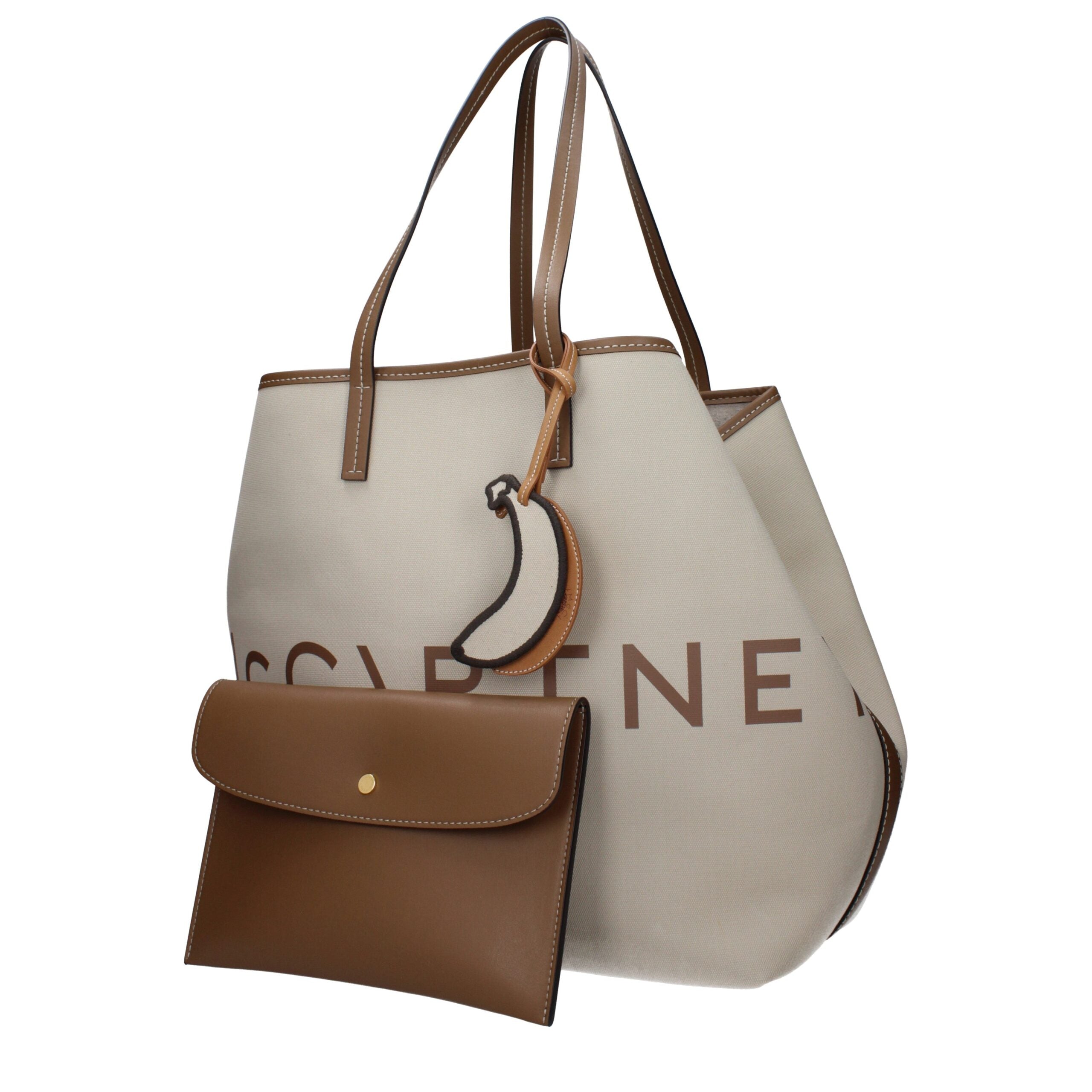 Stella McCartney Beigefarbene Stoff-Umhängetasche